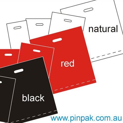Black, Red, Clear Die Cut Carry Bags