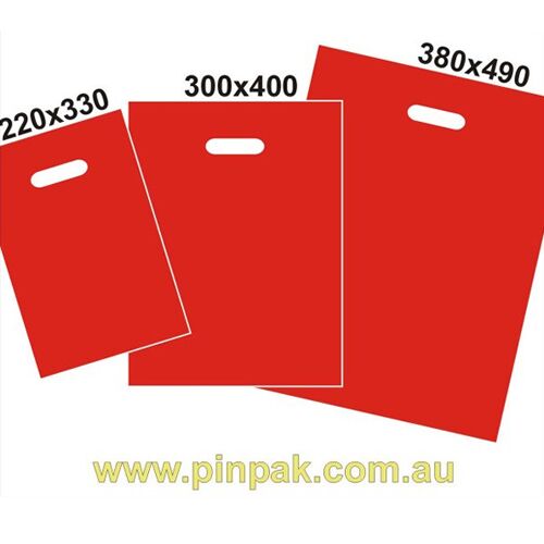 Black, Red, Clear Die Cut Carry Bags